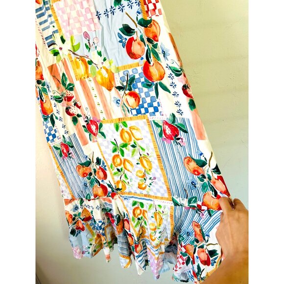 Paper Heart Womens Medium Patchwork Fruit Print Maxi Dress - Picture 7 of 12